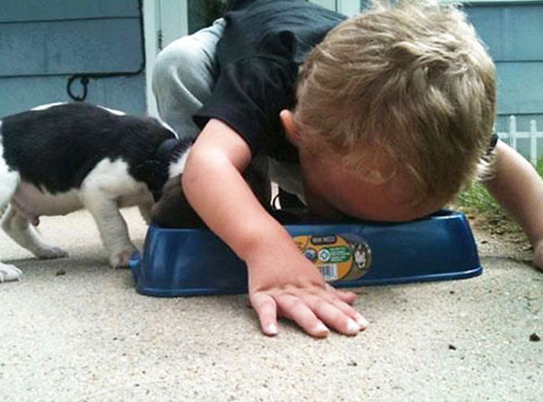 Puppy-and-kid